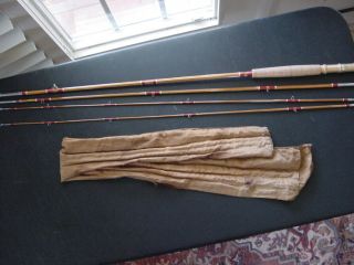 Vintage Lm Dickson Split Bamboo 3 - Section 8 - Foot Fly Rod