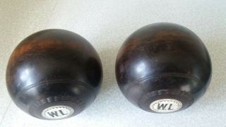 Antique Bowling Balls by Thomas Taylor Glasgow - Lignum - no 3 bias -. 2
