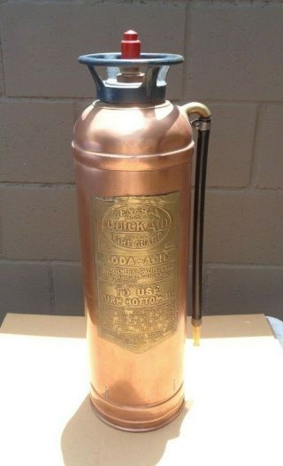 Antique Brass Copper Fire Extinguisher General Model Quick Aid Sa303 Vintage