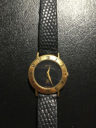Authentic Vintage Gucci 3000l Watch 18 Kt Gold Plated