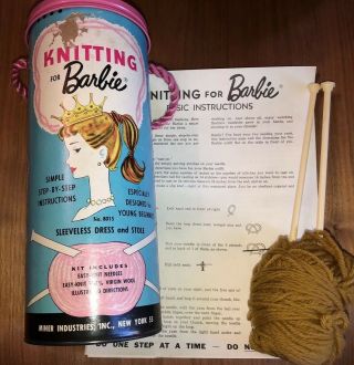 Vintage Knitting For Barbie Kit Instructions,  Needles Yarn