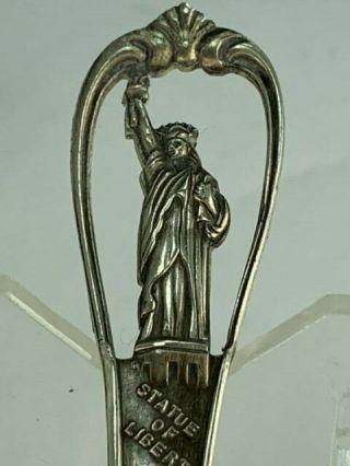 Vintage Sterling Silver Souvenir Spoon Statue of Liberty York City 2