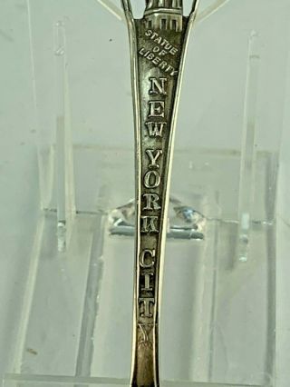 Vintage Sterling Silver Souvenir Spoon Statue of Liberty York City 3