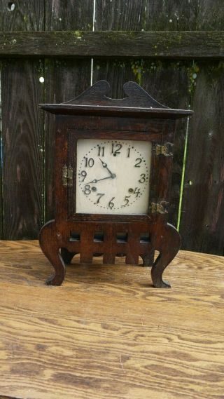Antique American Arts And Crafts Style Shelf Clock Parts/restoration Project