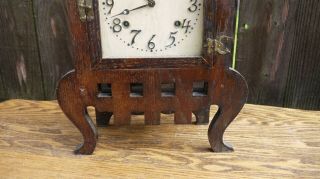 antique american arts and crafts style shelf clock parts/restoration project 3