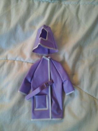 Maddie Mod Fashion Slick Chick 1726 Purple Rain Coat,  Hood,  Belt