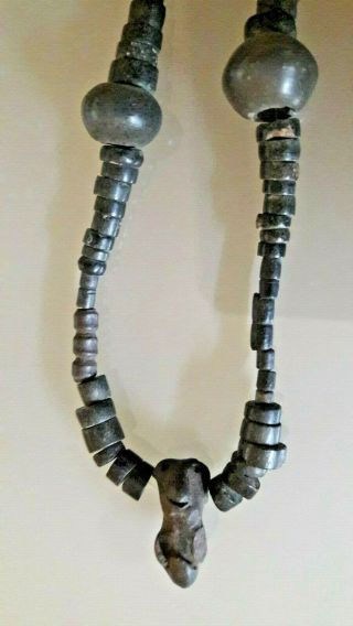 Peru Pre Columbian Beads Necklace; Antique 25 Grs Dark Colors Teints
