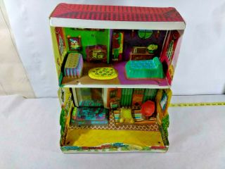 Vintage 1960s Ideal Toy Corp Vinyl Fold Up House - Hong Kong