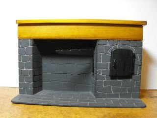Vintage Flagstone Kitchen Fireplace 1:12 Scale By Warren Dick Signed