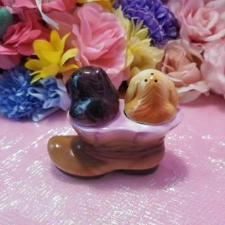 Vintage PY Japan Anthropomorphic Dogs In boot salt and pepper shakers 2