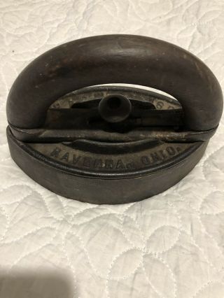 Antique The A.  C.  Williams Co.  Detachable Wood Handle,  Flat Sad Iron