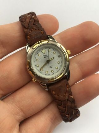 Vintage Timex Ladies Indiglo Watch Sport Style Braided Leather Classic