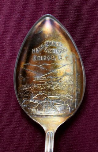 Nelson British Columbia B.  C.  Canada Sterling Silver Souvenir Spoon Upside Down