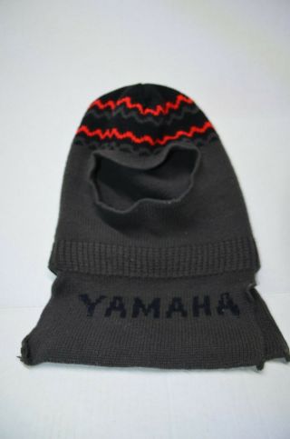 Vintage Yamaha Snowmobile Ski Mask Hat Full Face Winter Neck Warmer Double Knit