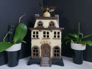 Antique Cast Iron - Coin Bank Building - Eagle On Top Of The World (building)