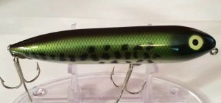 Vintage Heddon Zara Spook Frog Spot Green Scale Fishing Lure 3