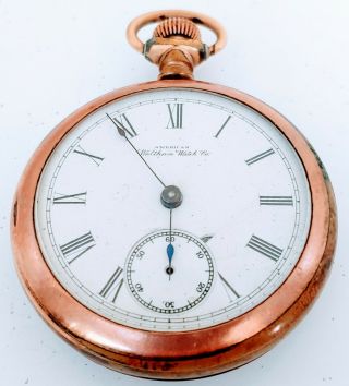 1892 Waltham 18 Size 15j Model 1883 Pocket Watch - Not Running,  Good Staff