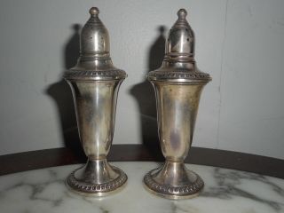 Empire Sterling Silver 5 " Antique Salt & Pepper Shakers 100 Years Old