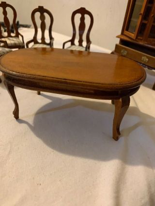 Vintage Dollhouse Early American Wood Dining Room Set 4