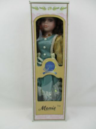 Vtg Menie Porcelain Victorian Doll With Certificate Of Authenticity