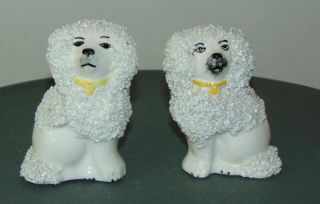 Antique Miniature Staffordshire Poodles Figurines Dogs