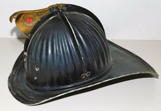 Vintage Fireman Helmet W/ Brass Eagle Cairns & Brother ? Rff Numbered