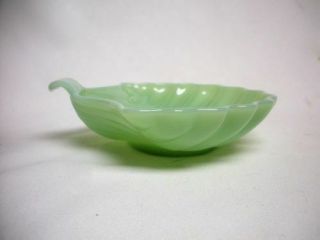 Antique Fireking JADEITE Green Glass SEA SHELL DISH Candy Bowl Plate Old 3