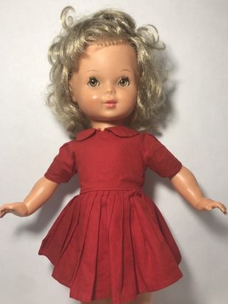 Vintage Bella Doll Made In France Blonde Rooted Hair Brown Eyes