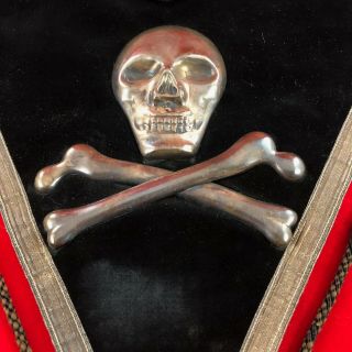 Antique Masonic Knights Templar Skull and Crossed bones Apron,  Ames Sword Co. 2
