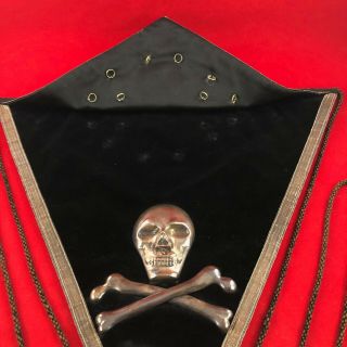 Antique Masonic Knights Templar Skull and Crossed bones Apron,  Ames Sword Co. 5