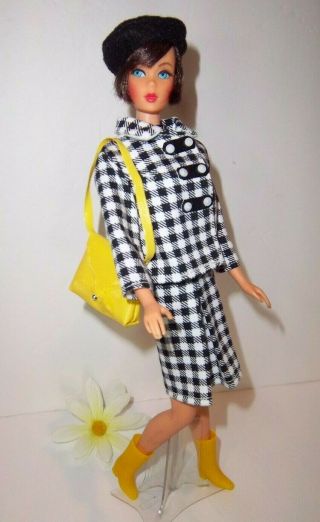Vintage 1960 Barbie Tnt Clone: Mod Jacket Dress Hat Boots Jewelry Purse Ooak