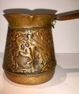 Vintage Antique Hand Made Engraved Copper Turkish Armenian Coffee Pot Armenia