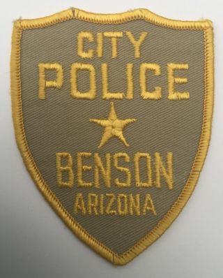Benson City Police Dept,  Arizona Old Cheesecloth Shoulder Patch