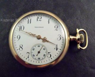 Antique Waltham Traveler Gold Plated Fob Pocket Watch 1911