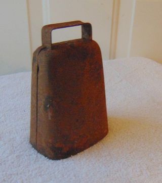 Antique Hand Forged Metal Cow Goat Bell Mo Ozark 5 " Rustic Christmas Decorrusty