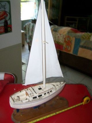 Handcrafted Model Sailboat One Of A Kind.
