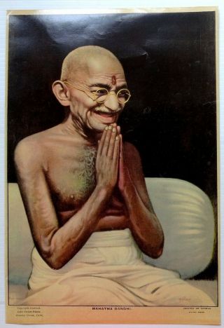 India Vintage Poster Mahatma Gandhi 37x25cm