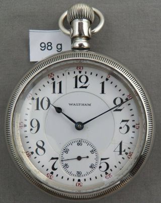 Antique Waltham Crescent St.  21 Jewel,  Railroad Pocket Watch,  Lever Set