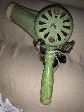Vintage Antique Superior Electric Products Corp.  Green Blow Dryer (hair Dryer)