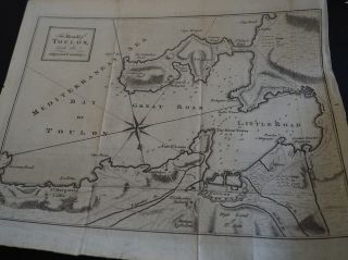 Antique Map " The Road Of Toulon With Adjacent Country "