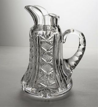 Antique American Brilliant Cut Glass Syrup Pitcher