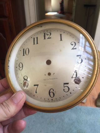 Antique Seth Thomas Mantle Clock Crystal Bezels & Dial 6” Diameter