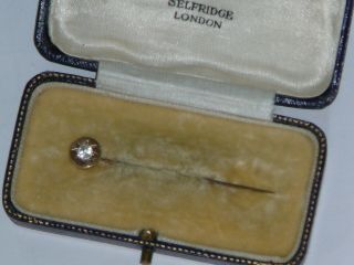 Antique Victorian 9ct Rose Gold " Diamond " Paste Stick Pin
