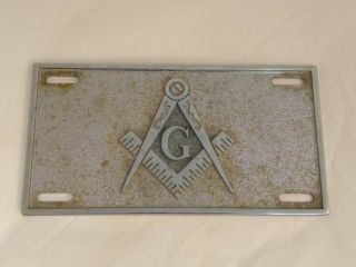 Vintage Lodge Masons Freemason Masonic Cast Aluminum License Plate