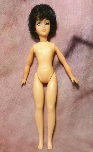 Vintage Tina Cassini Doll 12 " Tall Black Hair - Made In British Hong Kong 1960 