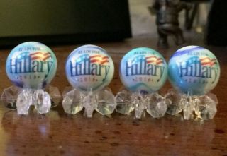 Hillary Clinton 2016 Campaign Marbles Glass 5/8 Collectors Presidential Set Of 4
