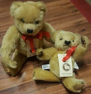 Merrythought Pure Mohair Bear Set Of 2• 682 Out Of 1000 England Vintage