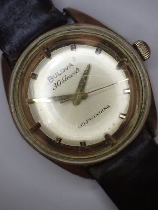 Vintage Men’s Bulova Selfwinding 30 Jewel Watch Ticks 1963 200