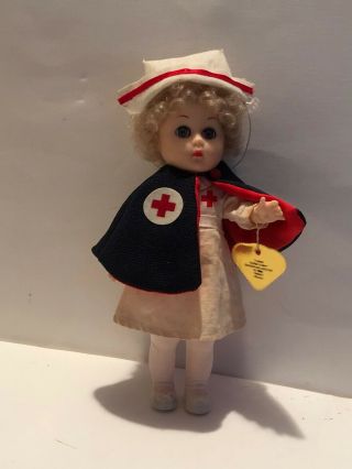 Doll Ginny Nurse From Vogue Dolls - 71 - 6000 Rn With Cape & Cap 8 " Poseable