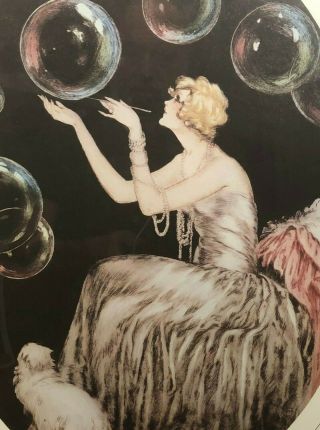Louis Icart Framed And Matted Print " Bubbles "